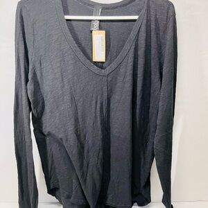 Bobi‎ Black V-Neck long sleeve Top